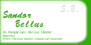 sandor bellus business card